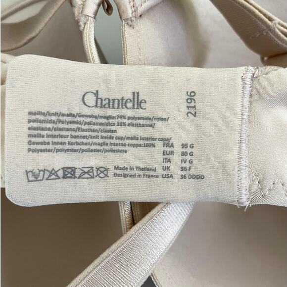 Chantelle 36 DDDD 2196 Modern Invisible Plunge Memory Foam Bra Convertible Nude - Picture 11 of 11